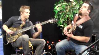 Damian Erskine with Hadrien Feraud at GruvGear booth NAMM 2010