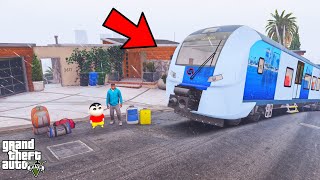 Franklin And Shinchan Going A Los Santos Fastest Train Journey for Water Fall Mountains in GTA V