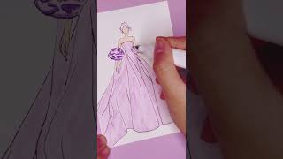 How to draw beautiful purple dress