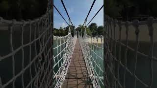 Crossing Hanging Bridge Southernmost Tip of Continental Asia to Palawan Beach Sentosa Singapore