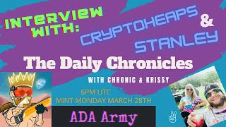 ADA ARMY Interview with CryptoHeaps & Stanley MINT SOON Second Season Cardano CNFT NFT Blue Chip Yes