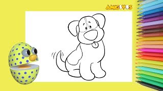 Desenhar e pintar cachorrinho com Amigovos desenho para criança