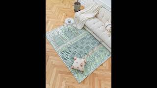 #Shorts Warmly Home Living Room Area Rugs Green Pink Geometric Nordic Luxury Modern Carpets