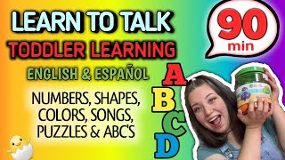 LEARN TO TALK | TODDLER LEARNING | COLORS SHAPES NUMBERS SONGS AND MORE