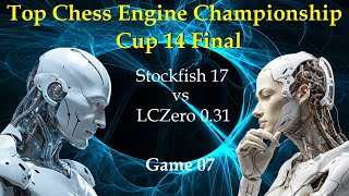 Stockfish 17 vs LC Zero 0.31 | TCEC Cup 14 Final  |  Game 07