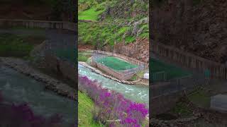 Football field by the river in Kurdistan, Iran #geography #tourism #beautiful_iran