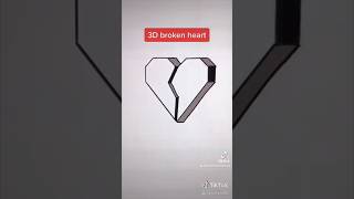 How to draw a 3D broken heart #trending #art #drawing #drawingguide #viral #heart #heartbroken #3d