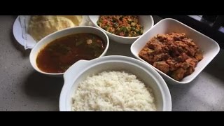 Sunday lunch @ my place Chicken masala | Pepper Rasam | okra fry | Appalam | white rice