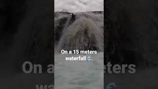 Kayaker has close call on waterfall 💦 #whitewater #eggstream #kayaking #fail #waterfall #explore