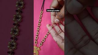 Flower design with black crystal beads mangalsutra design making