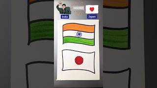 Indian flag 🇮🇳~ Japan flag 🇯🇵 ~ How to draw Indian flag #flag #independenceday #shorts #reels #viral