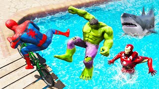 GTA 5 Water Ragdolls Spiderman vs Hulk vs Iron Man Jumps/Fails (Euphoria Physics) #12