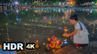 Loy Krathong 2024 Bangkok Thailand  Benchasiri Park วันลอยกระทง  // Walk 4K HDR