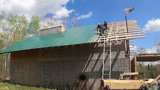 WOW! This Looks Way Better Now. Installing Metal Roofing On Our Post And Beam Building.