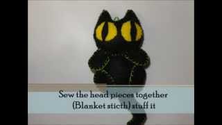 Halloween How to make Black Cat Plushie Tutorial