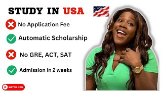 FULLY FUNDED 100% Scholarship in the USA for International Students| NO GRE | Check this Video out!!