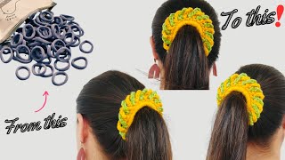 Dona para el Cabello Tejida a Crochet Spiral Scrunchies