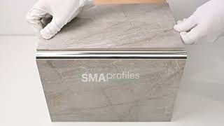 Stainless tile edge trim for countertops