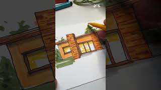 How to draw house using Pitt Artist Pen with Brandcamp