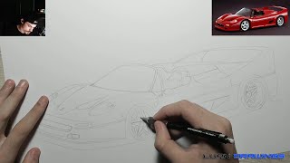 🔴 COMO DESENHAR CARROS: Ferrari F50 (Modo mais simples)