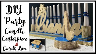 DIY Personalized Candle centerpiece and Cards Box