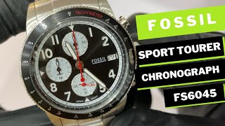 Fossil Sport Tourer Chronograph Stainless Steel Black Dial FS6045