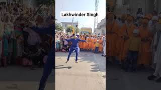 Gatka Performance in Nagar Kirtan #akalacademy #gatka #sikh #gatkasikhmartialart #music @channivlogs