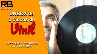 Unbox de dois discos de vinil - U2 e Mark Knopfler