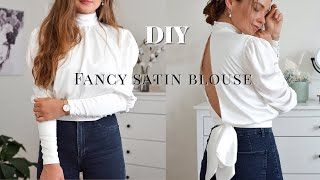 DIY Fancy Satin Blouse from scratch + PDF pattern available