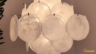 Vintage Murano White Disks Chandelier Enhances your Space | Elegant Home Decor Lighting@korewolamp