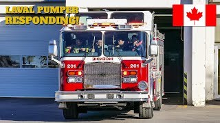 Laval | Laval Fire Service (SIL) Pumper 201 Responding From Station 1 With Lights & Siren