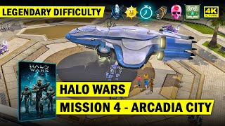 HALO WARS - MISSION 4 - ARCADIA CITY - LEGENDARY GOLD - 4K 60 FPS