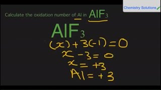 How to calculate the oxidation number of Al in AlF3 (Aluminium trifluoride). #shorts