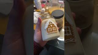 Hand painted gingerbread scented candle