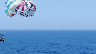 Parasailing drone video from Aris Water Sports