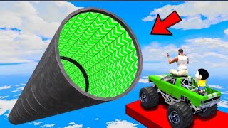 SHINCHAN AND FRANKLIN TRIED THE IMPOSSIBLE LONGEST BOOSTER TUBE TUNNEL PARKOUR CHALLENGE GTA 5