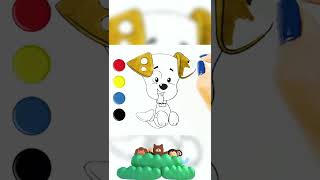 Dibujar y Colorea Perro | Dibujos Para Niños | Aprender Colores & Animales & Español y Inglés