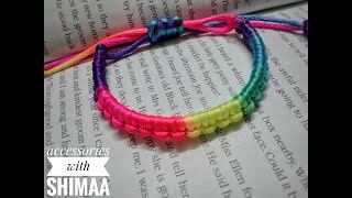 اسورة ملونه بالخيوط بداية مشروع صغير(اساور الصداقة) How to make friendship bracelets