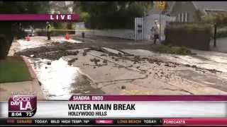 Broken Water Main Buckles Hollywood Hills Street