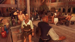 Conan Exiles - "Arms Rest " Tavern, mix of new Aesir and Khitan. fully decorated, Xbox, no mods