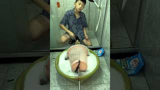 Baby’s Washing Machine Trick! 👶🌀Chinese Comedy Challenge :😄 Laugh if you lose! #shorts