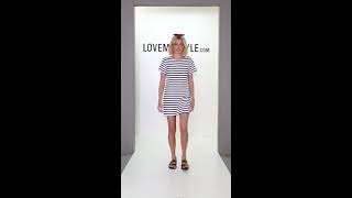 Lovemystyle Oversized Navy And White Strip T-Shirt Dress