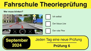 🚘 Führerschein Theorieprüfung Klasse B 🚗 September 2024 - Prüfung 6 🎓📚