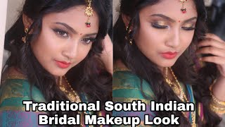 Traditional south indian bridal makeup look | muhurtham kalyanam makeup look | ARTIST MALEEHA