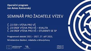 Záznam z distančního semináře pro žadatele "Trojvýzvy"