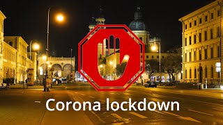 Munich under lockdown. Streets at 8pm (4K)