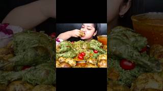 EATING GREEN CHICKEN|EGG CURRY ||EXTRA GRAVY RICE #asrm #eating #foodblogger #foodies Lin2345