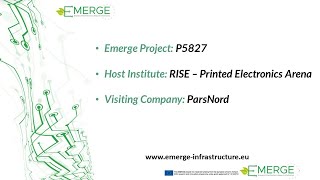 Parsnord visits the Printed Electronics Arena using the EMERGE project