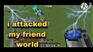 i attacked my friend world very dangerous fight and PvP #minecraft