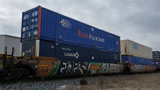 CSX Intermodal Train In Fostoria Ohio